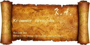 Krammer Arnolda névjegykártya